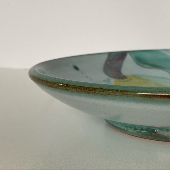 Hand made Pottery Plate with a pear Hand Thrown Signed Burdick 7” Decor EUC - Picture 11 of 15